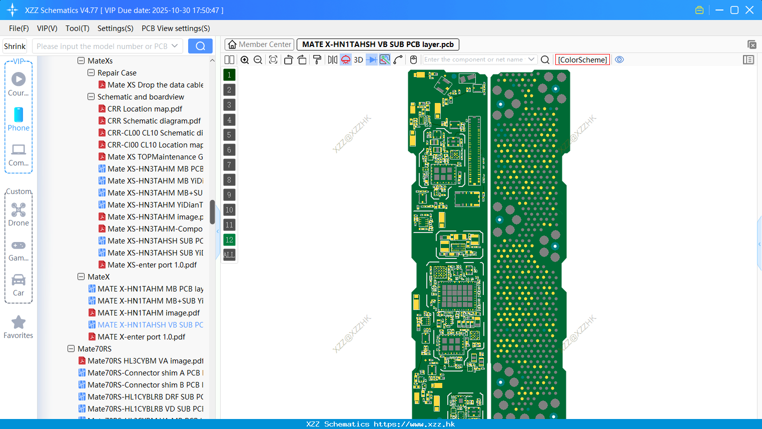 Huawei MATE X-HN1TAHSH VB SUB PCB Layer